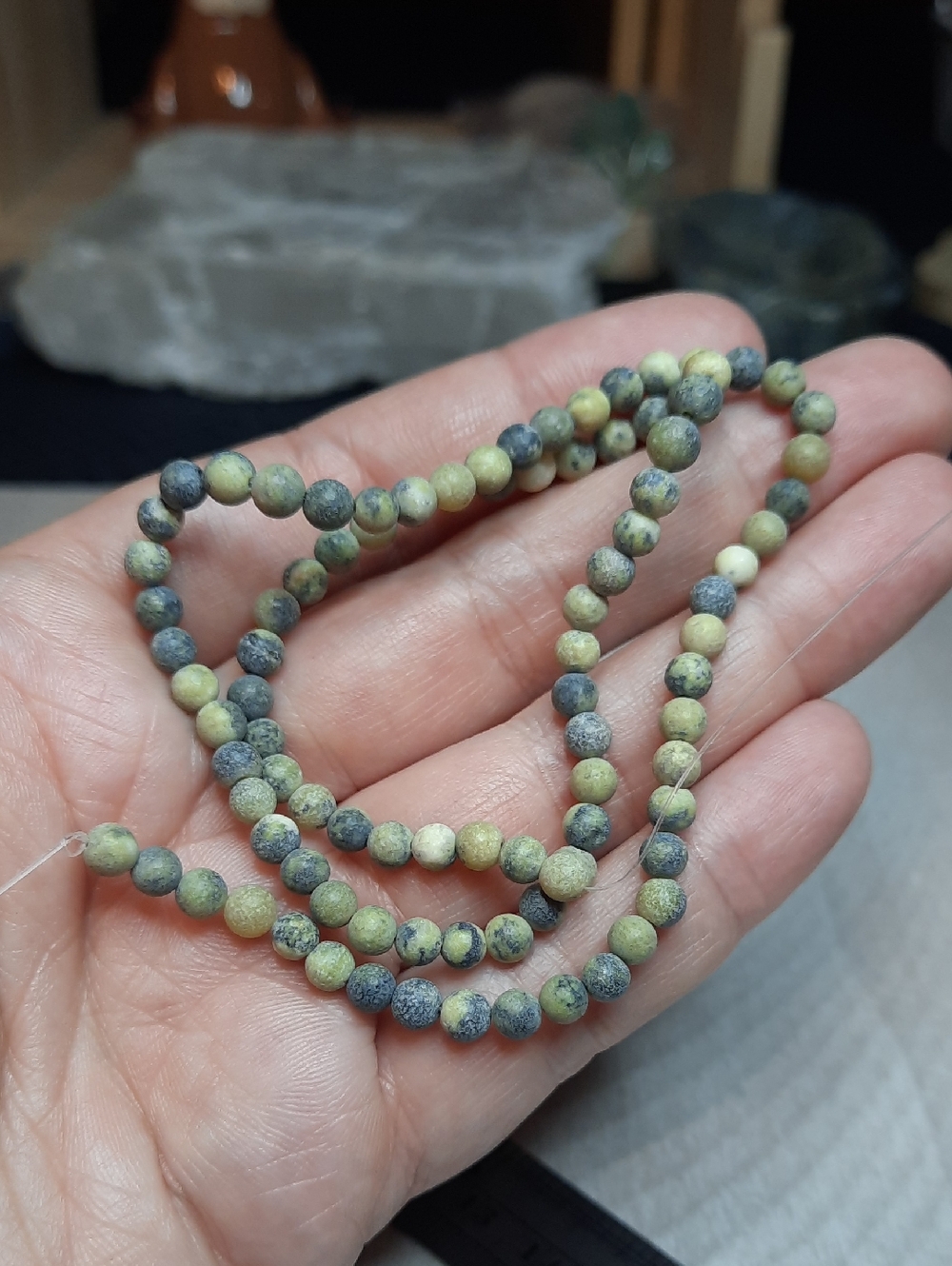 4mm Matte Yellow Serpentine Bead Strand - 15" #6